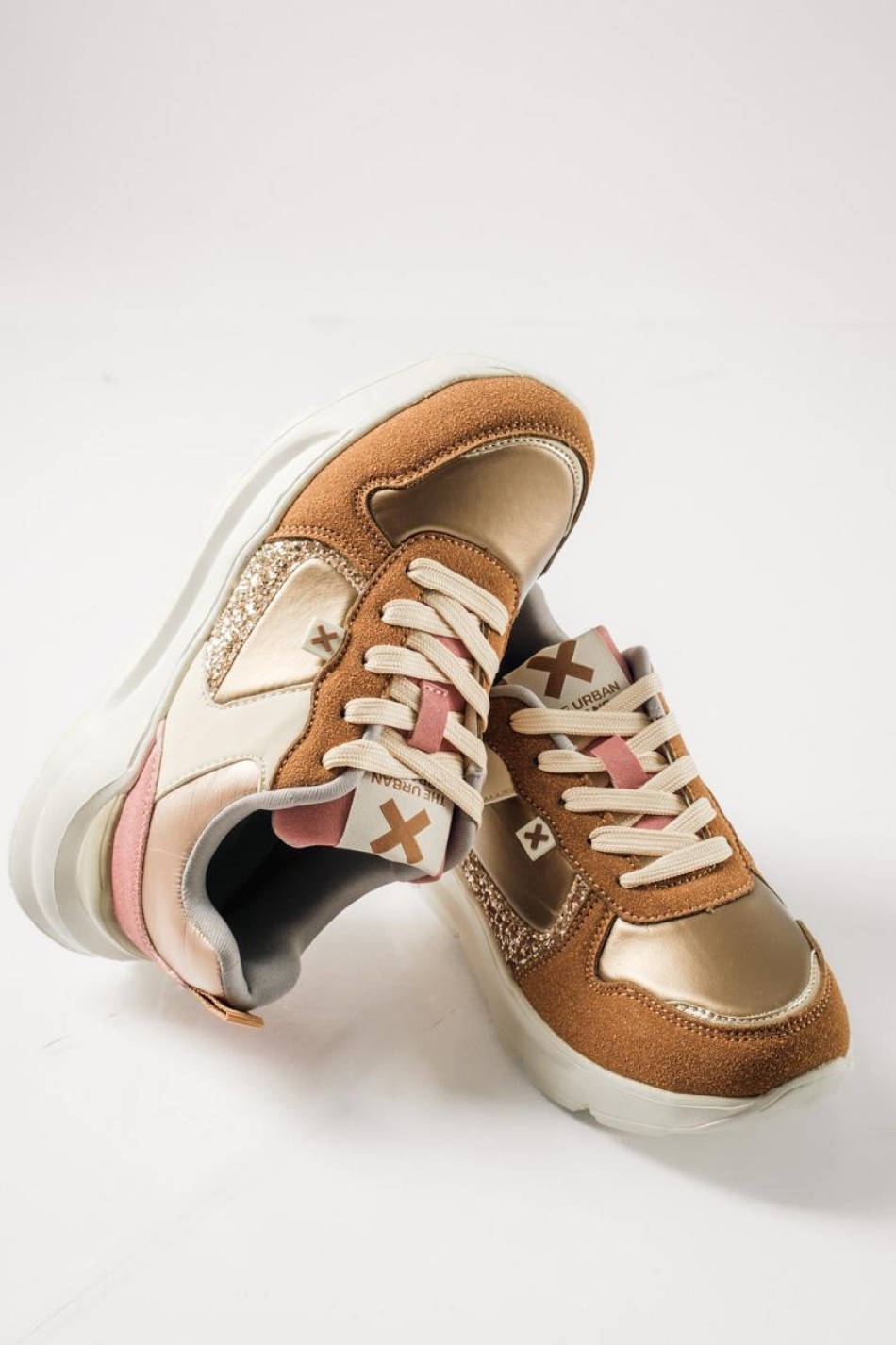 XTI chunky sneakers για κορίτσια με glitter ΜΠΕΖ