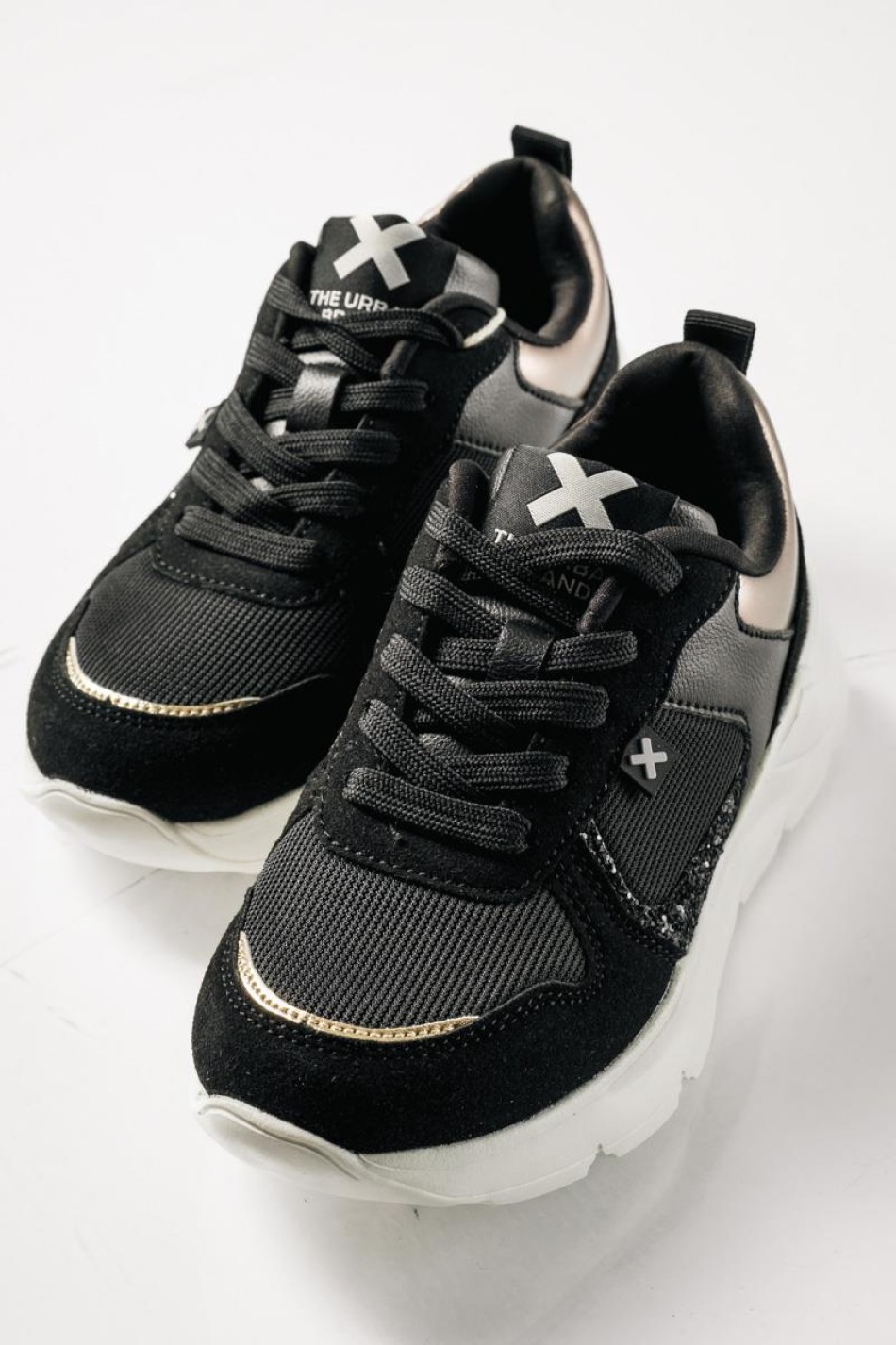 XTI chunky sneakers για κορίτσια με glitter ΜΑΥΡΟ