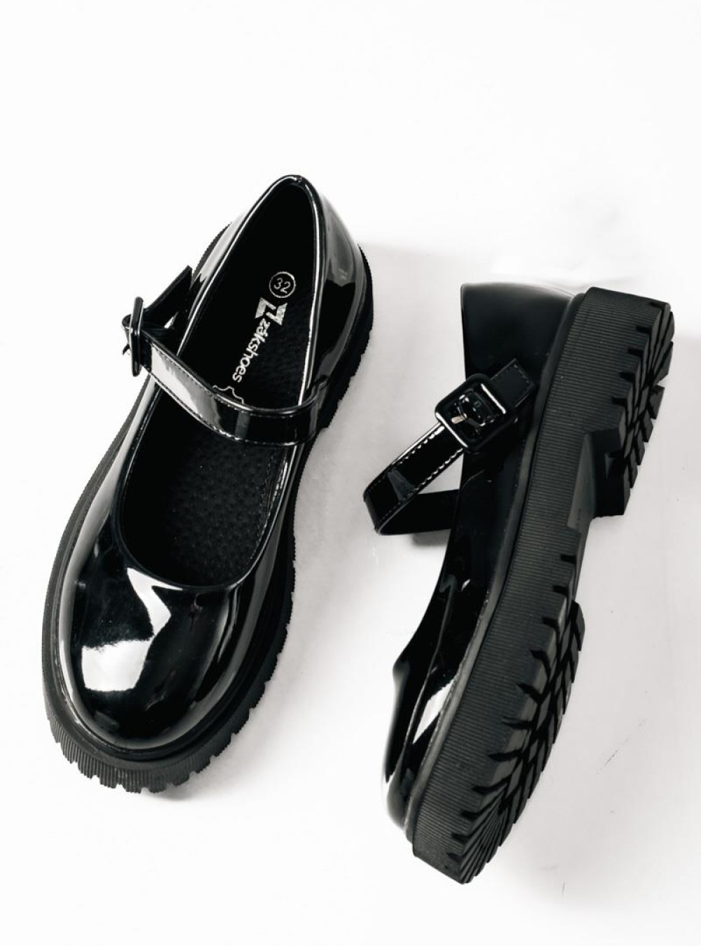 ZAK παιδικά λουστρίνι loafers με ρυθμιζόμενη μπαρέτα ΜΑΥΡΟ