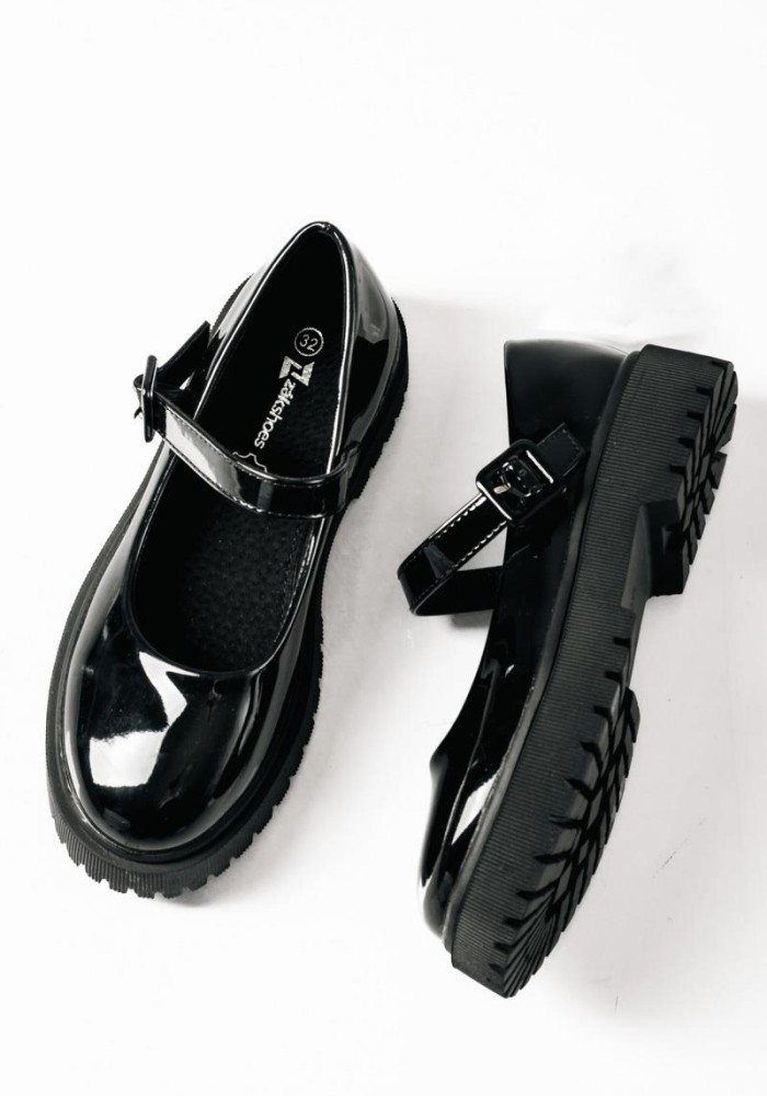 ZAK παιδικά λουστρίνι loafers με ρυθμιζόμενη μπαρέτα ΜΑΥΡΟ