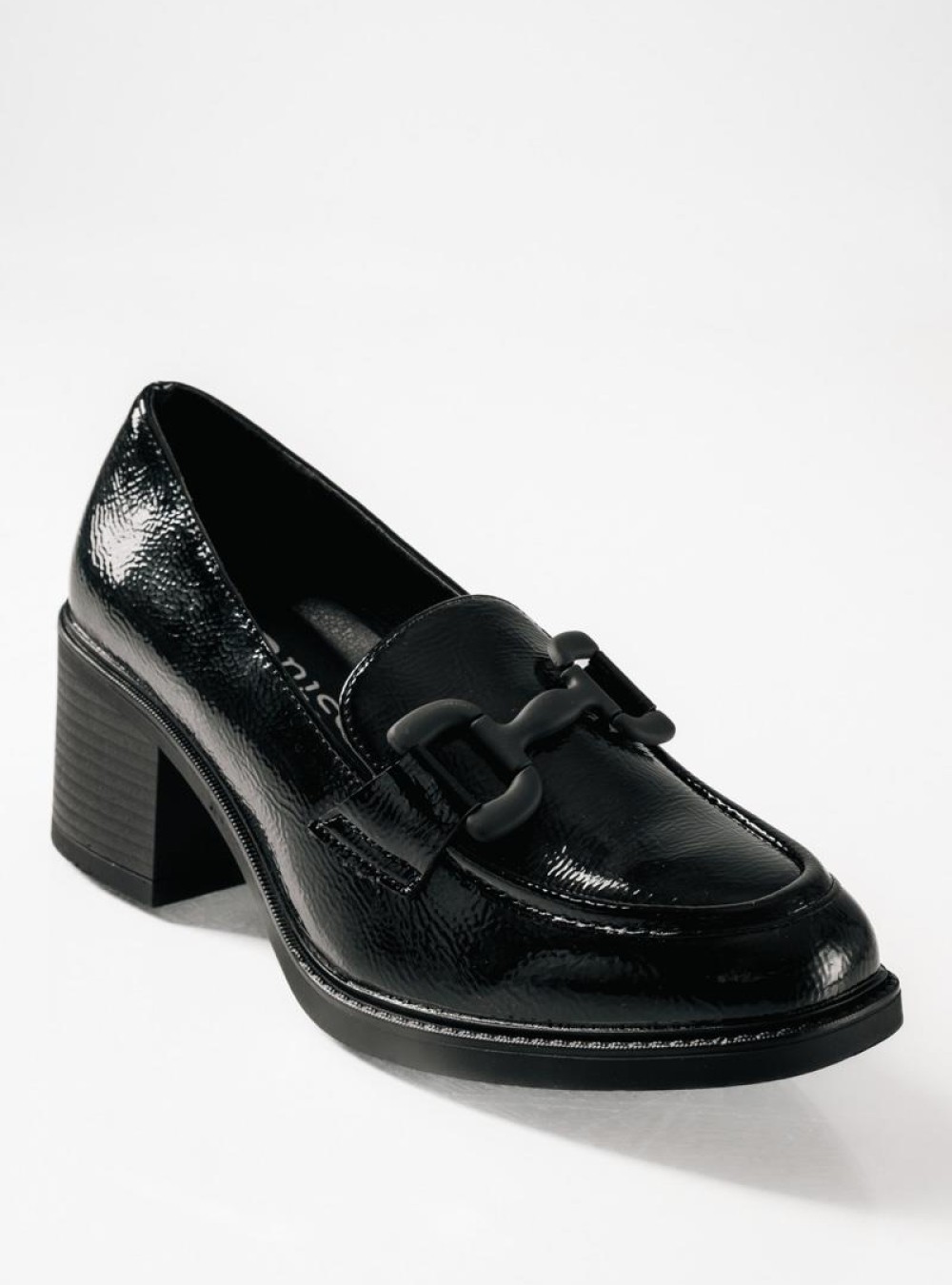 B-SOFT λουστρίνι heeled loafers με λουστρίνι φινίρισμα ΜΑΥΡΟ B-SOFT λουστρίνι heeled loafers με λουστρίνι φινίρισμα ΜΑΥΡΟ