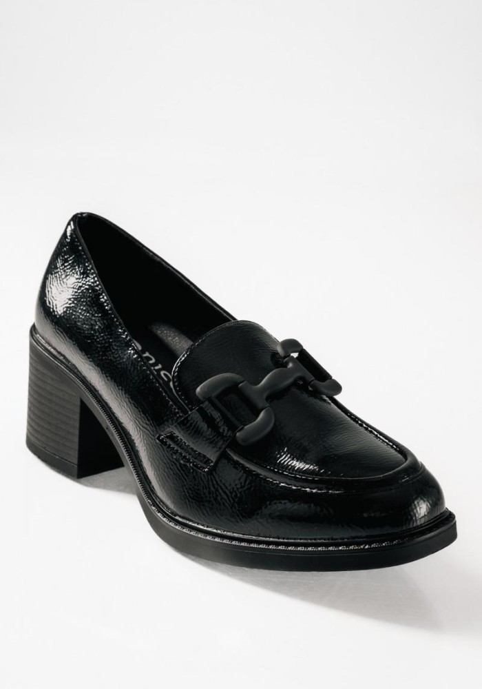 B-SOFT λουστρίνι heeled loafers με λουστρίνι φινίρισμα ΜΑΥΡΟ