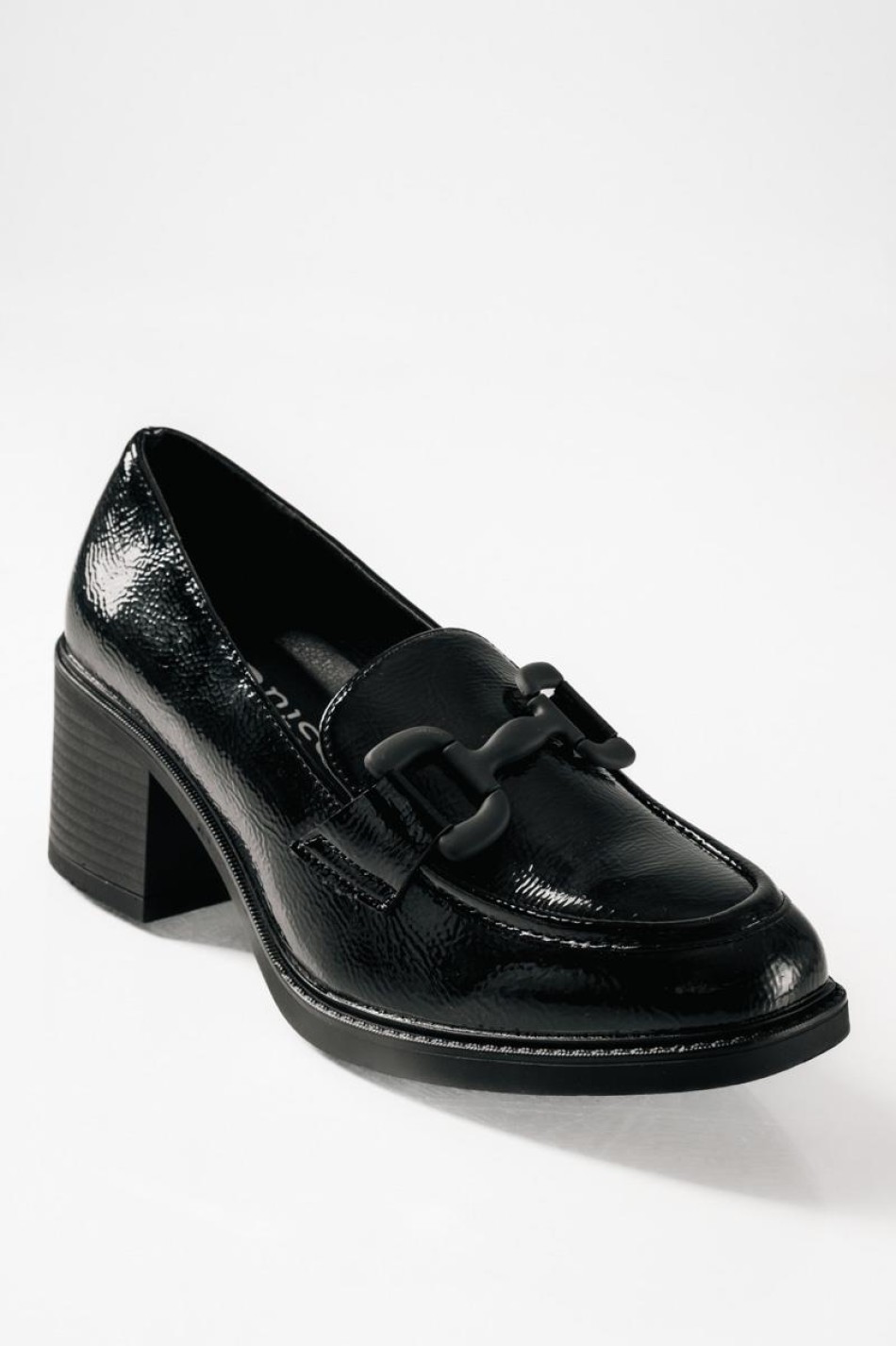 B-SOFT λουστρίνι heeled loafers με λουστρίνι φινίρισμα ΜΑΥΡΟ