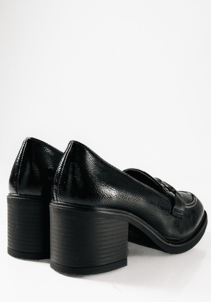 B-SOFT λουστρίνι heeled loafers με λουστρίνι φινίρισμα ΜΑΥΡΟ