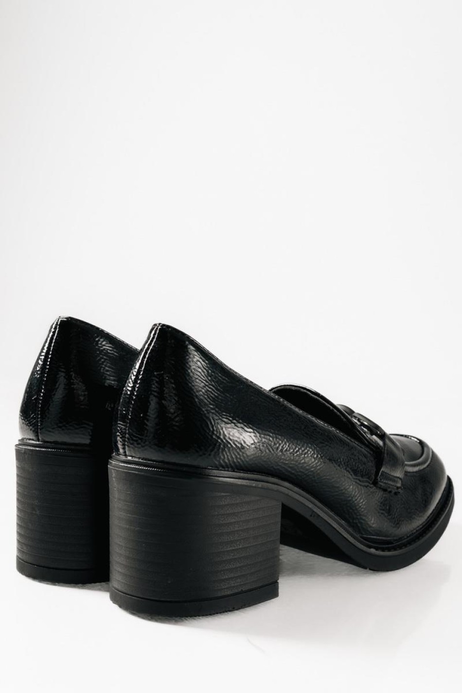 B-SOFT λουστρίνι heeled loafers με λουστρίνι φινίρισμα ΜΑΥΡΟ