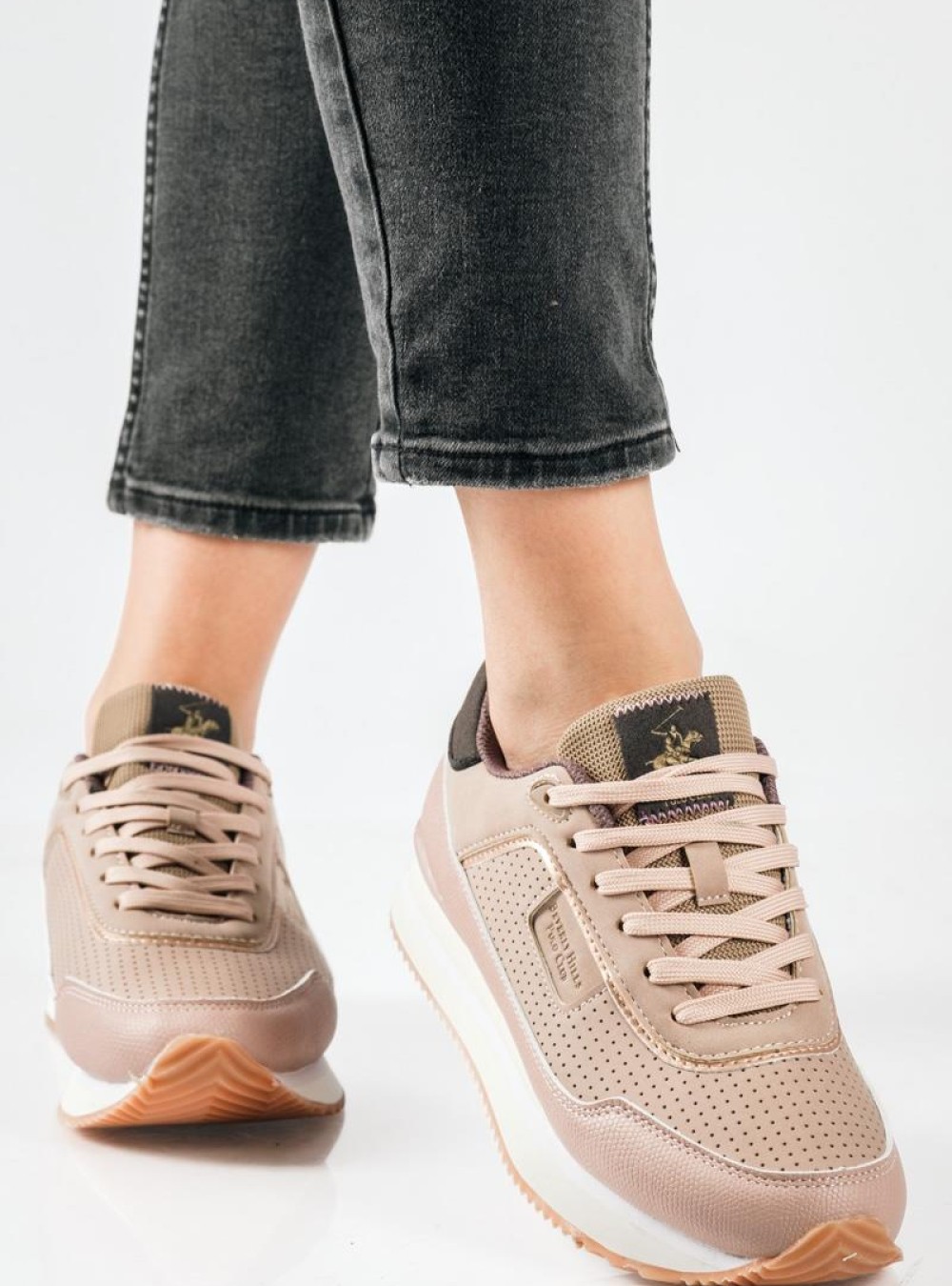 BEVERLY HILLS POLO CLUB γυναικεία sneakers με ανάγλυφη υφή ΡΟΖ BEVERLY HILLS POLO CLUB γυναικεία sneakers με ανάγλυφη υφή ΡΟΖ