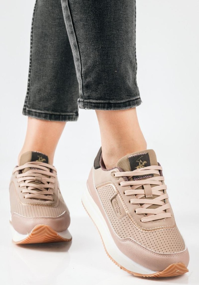 BEVERLY HILLS POLO CLUB γυναικεία sneakers με ανάγλυφη υφή ΡΟΖ