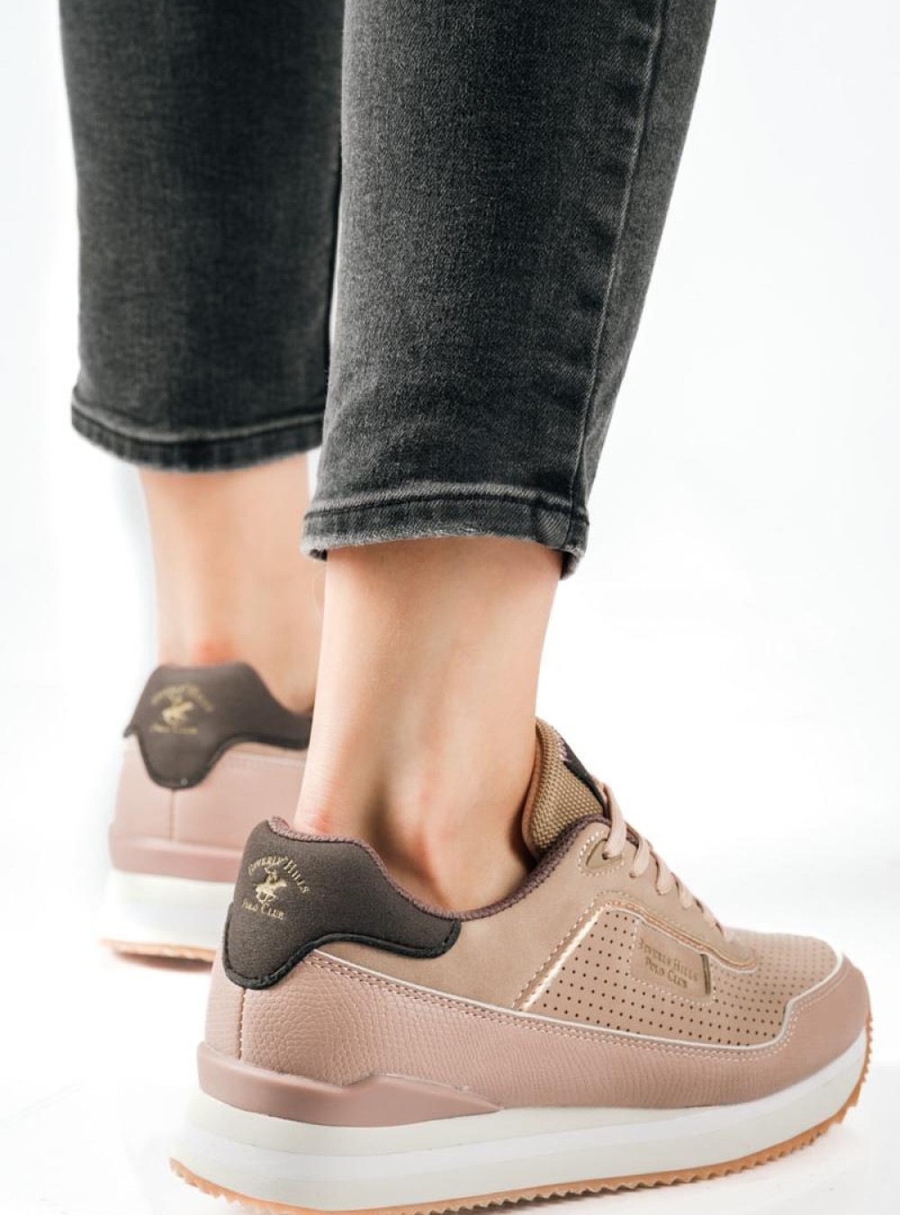 BEVERLY HILLS POLO CLUB γυναικεία sneakers με ανάγλυφη υφή ΡΟΖ BEVERLY HILLS POLO CLUB γυναικεία sneakers με ανάγλυφη υφή ΡΟΖ