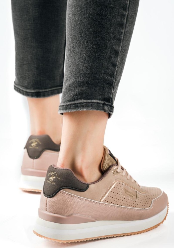 BEVERLY HILLS POLO CLUB γυναικεία sneakers με ανάγλυφη υφή ΡΟΖ