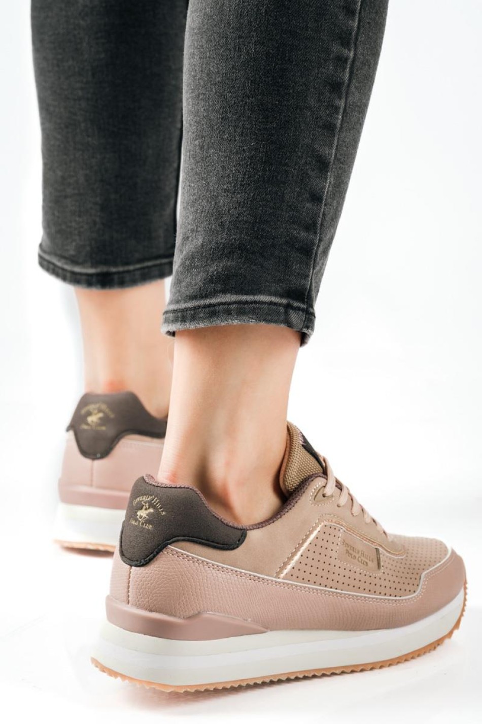 BEVERLY HILLS POLO CLUB γυναικεία sneakers με ανάγλυφη υφή ΡΟΖ