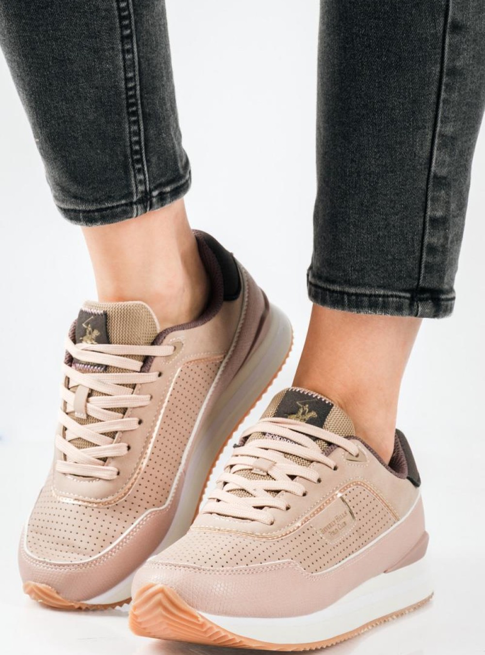 BEVERLY HILLS POLO CLUB γυναικεία sneakers με ανάγλυφη υφή ΡΟΖ BEVERLY HILLS POLO CLUB γυναικεία sneakers με ανάγλυφη υφή ΡΟΖ