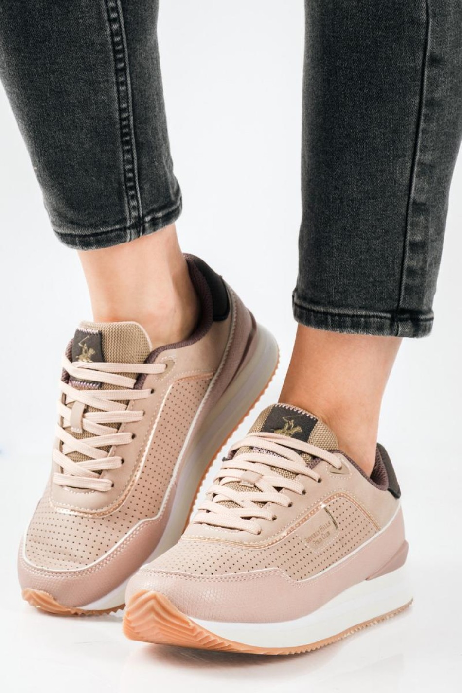 BEVERLY HILLS POLO CLUB γυναικεία sneakers με ανάγλυφη υφή ΡΟΖ BEVERLY HILLS POLO CLUB γυναικεία sneakers με ανάγλυφη υφή ΡΟΖ