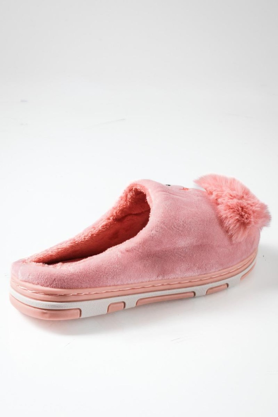Γυναικείες χειμερινές παντόφλες με σχέδιο flamingo και pom pom ΡΟΖ Γυναικείες χειμερινές παντόφλες με σχέδιο flamingo και pom pom ΡΟΖ