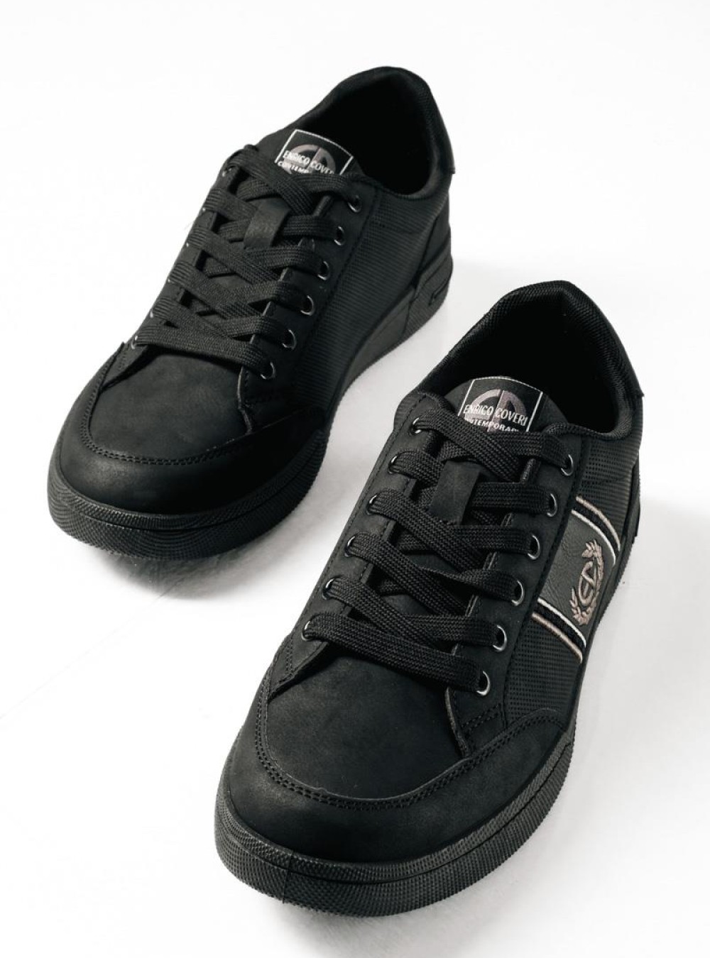 ENRICO COVERI ανδρικά sneakers με διακριτικό λογότυπο ΜΑΥΡΟ ENRICO COVERI ανδρικά sneakers με διακριτικό λογότυπο ΜΑΥΡΟ