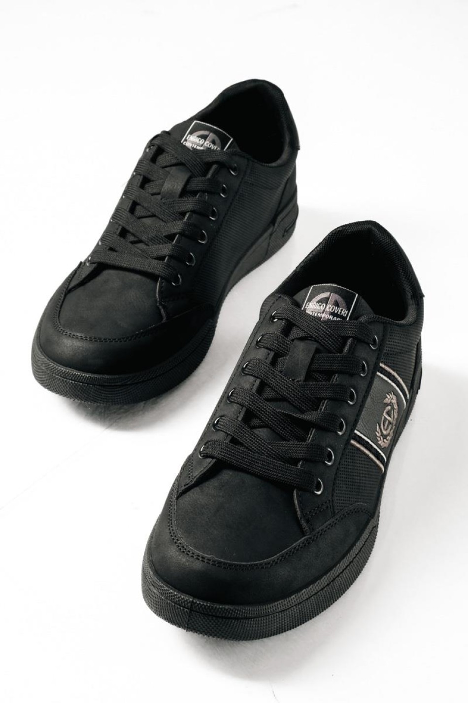 ENRICO COVERI ανδρικά sneakers με διακριτικό λογότυπο ΜΑΥΡΟ ENRICO COVERI ανδρικά sneakers με διακριτικό λογότυπο ΜΑΥΡΟ