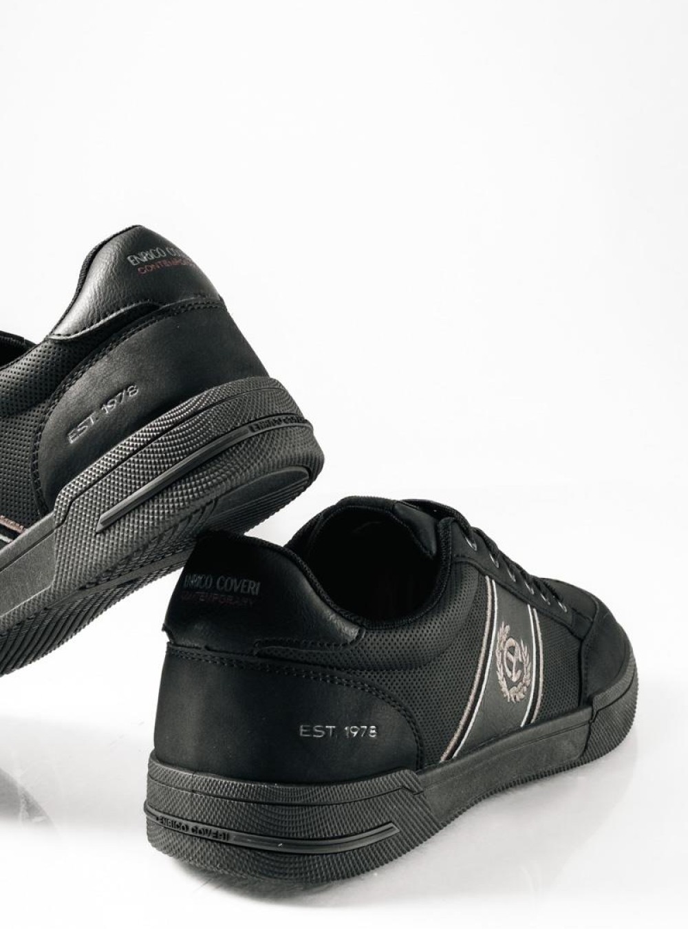 ENRICO COVERI ανδρικά sneakers με διακριτικό λογότυπο ΜΑΥΡΟ ENRICO COVERI ανδρικά sneakers με διακριτικό λογότυπο ΜΑΥΡΟ