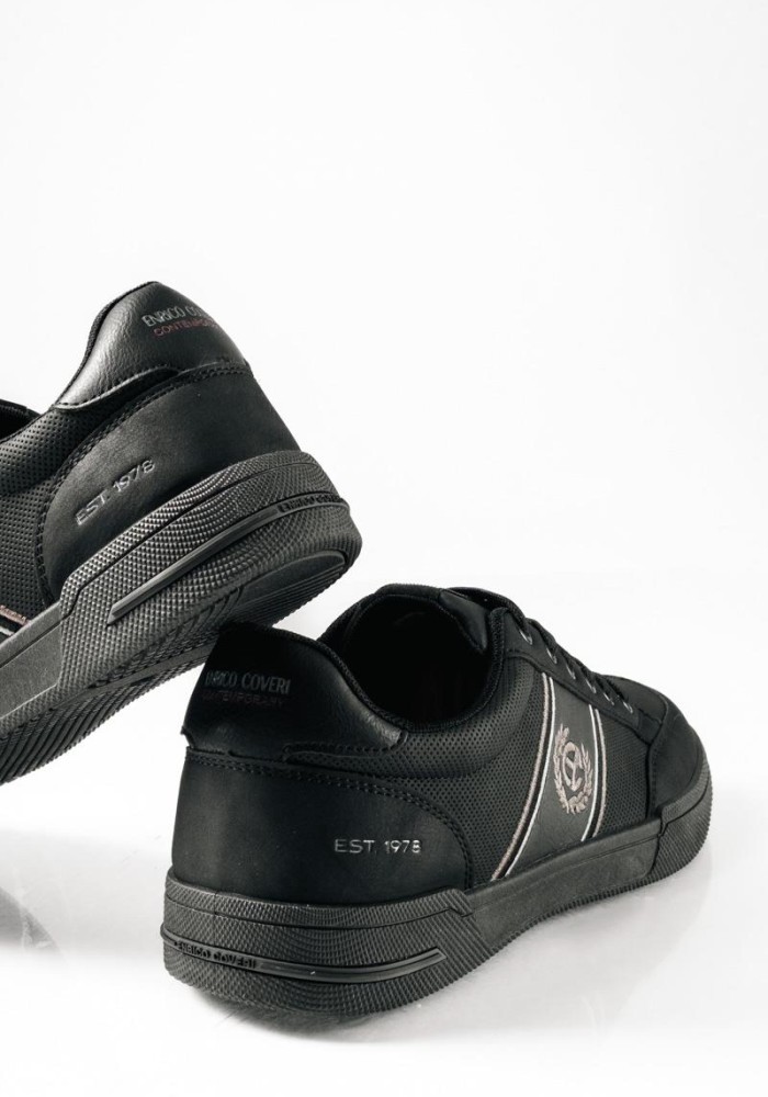 ENRICO COVERI ανδρικά sneakers με διακριτικό λογότυπο ΜΑΥΡΟ