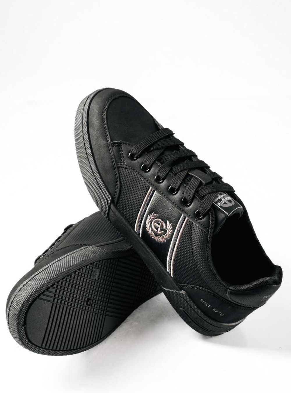 ENRICO COVERI ανδρικά sneakers με διακριτικό λογότυπο ΜΑΥΡΟ ENRICO COVERI ανδρικά sneakers με διακριτικό λογότυπο ΜΑΥΡΟ