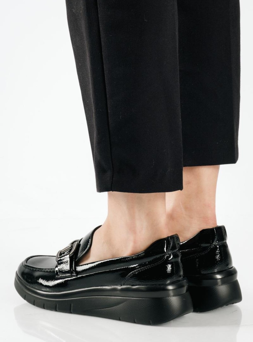 PAREX ανατομικά λουστρίνι loafers με πλατφόρμα σε μαύρο χρώμα PAREX ανατομικά λουστρίνι loafers με πλατφόρμα σε μαύρο χρώμα