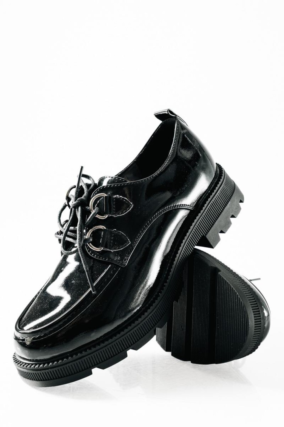 B-SOFT γυναικεία μαύρα λουστρίνι δετά loafers B-SOFT γυναικεία μαύρα λουστρίνι δετά loafers