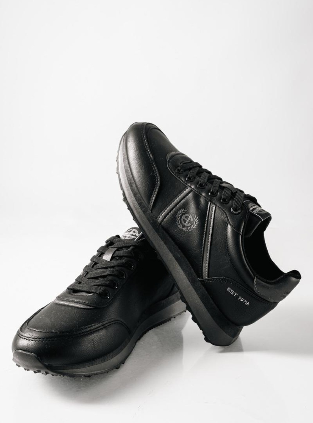 ENRICO COVERI ανδρικά μαύρα sneakers με αδιάβροχο ύφασμα ENRICO COVERI ανδρικά μαύρα sneakers με αδιάβροχο ύφασμα
