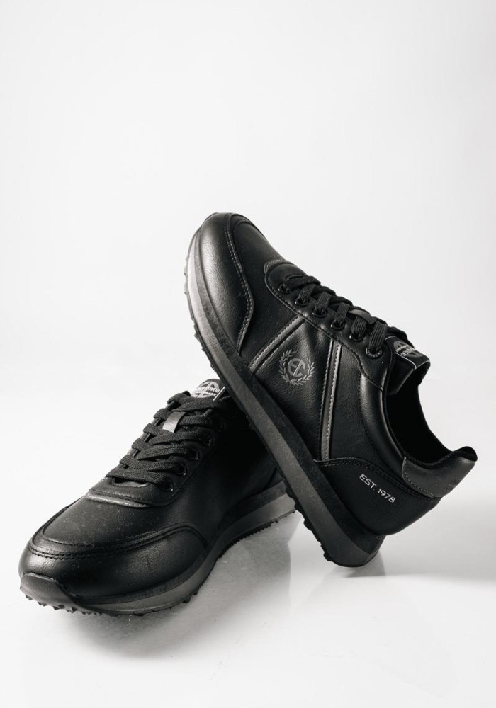 ENRICO COVERI ανδρικά μαύρα sneakers με αδιάβροχο ύφασμα