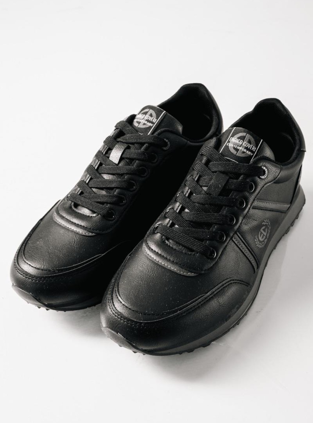 ENRICO COVERI ανδρικά μαύρα sneakers με αδιάβροχο ύφασμα ENRICO COVERI ανδρικά μαύρα sneakers με αδιάβροχο ύφασμα