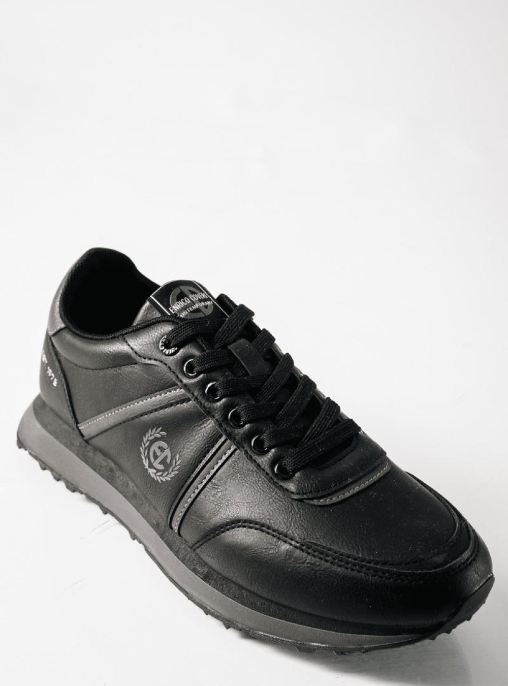 ENRICO COVERI ανδρικά μαύρα sneakers με αδιάβροχο ύφασμα ENRICO COVERI ανδρικά μαύρα sneakers με αδιάβροχο ύφασμα