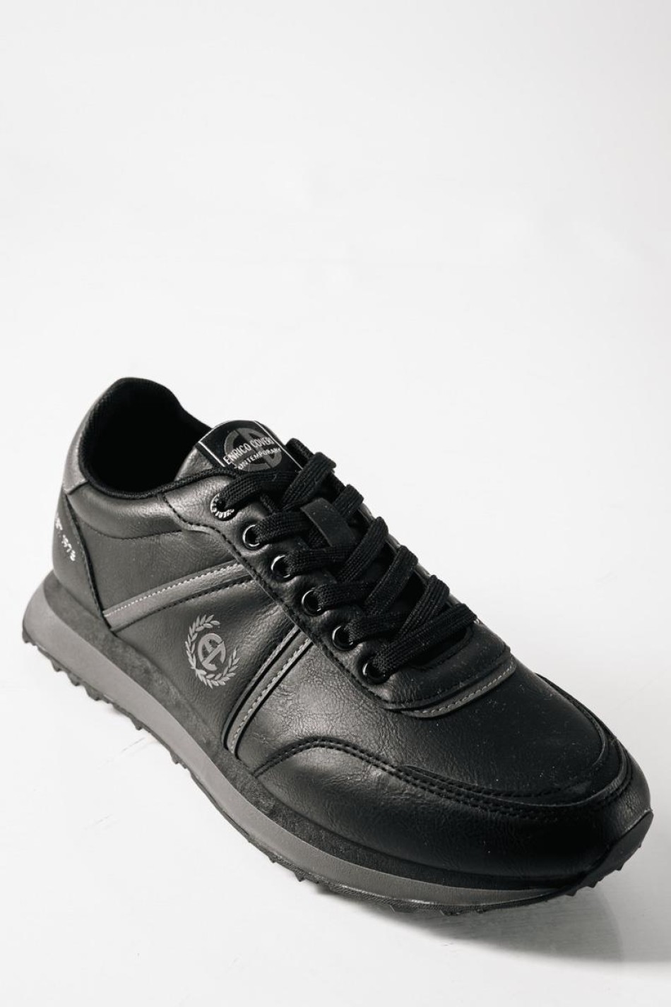ENRICO COVERI ανδρικά μαύρα sneakers με αδιάβροχο ύφασμα ENRICO COVERI ανδρικά μαύρα sneakers με αδιάβροχο ύφασμα