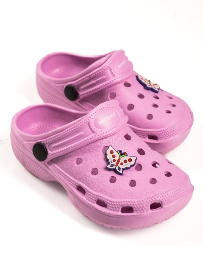 Mitsuko ροζ παιδικά σαμπό θαλάσσης με διακοσμητική πεταλούδα