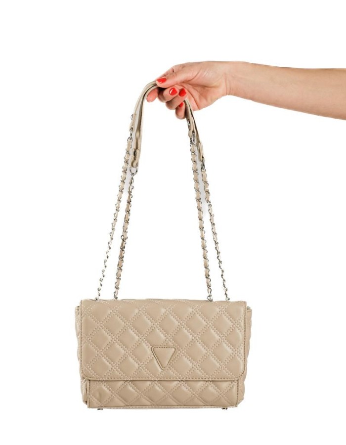 All day crossover bag με καπιτονέ υφή σε πούρο χρώμα