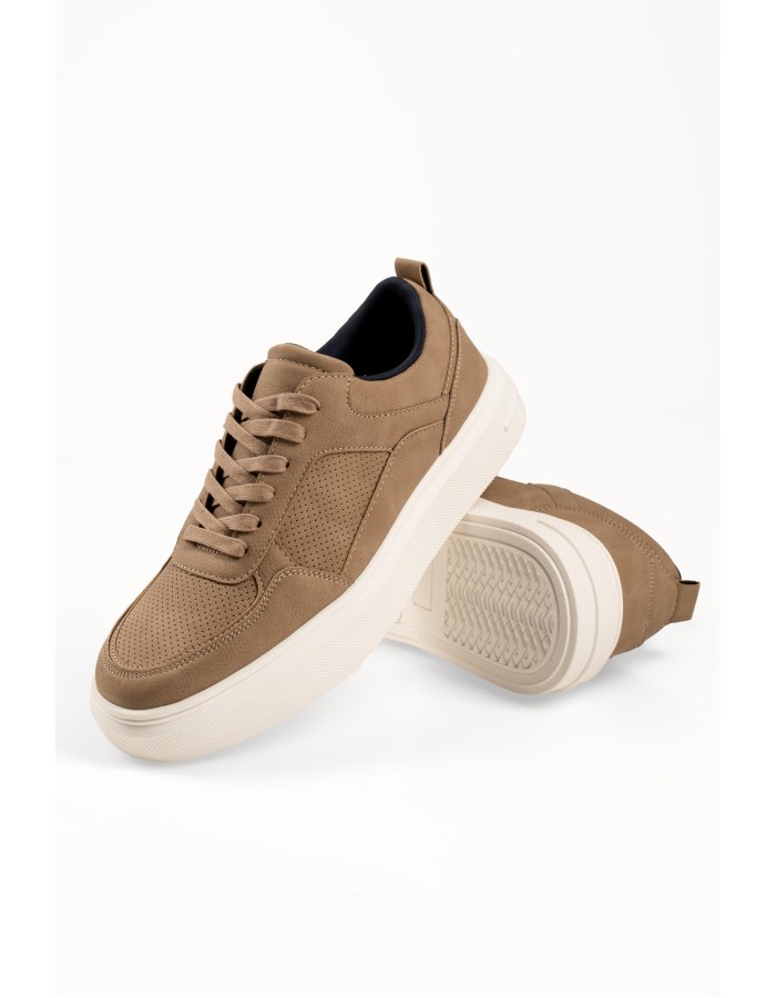B-Soft μπεζ ανδρικά sneakers με λευκή σόλα