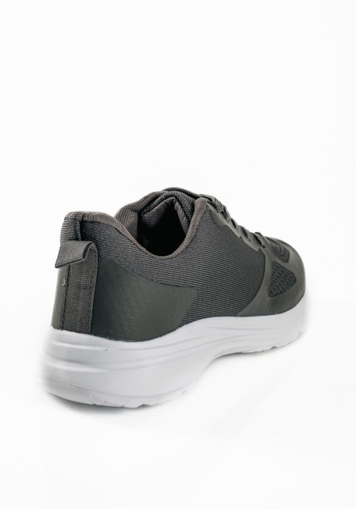 Ανδρικά running sneakers με ελαφρύ ύφασμα σε γκρι χρώμα και λευκή σόλα