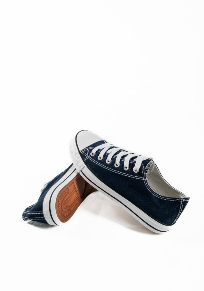 Ανδρικά μπλε πάνινα sneakers με κορδόνια