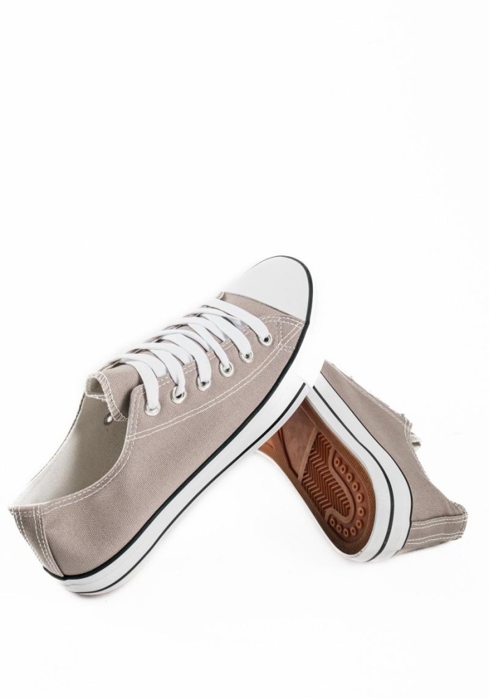 Γκρί ανδρικά πάνινα sneakers με κορδόνια