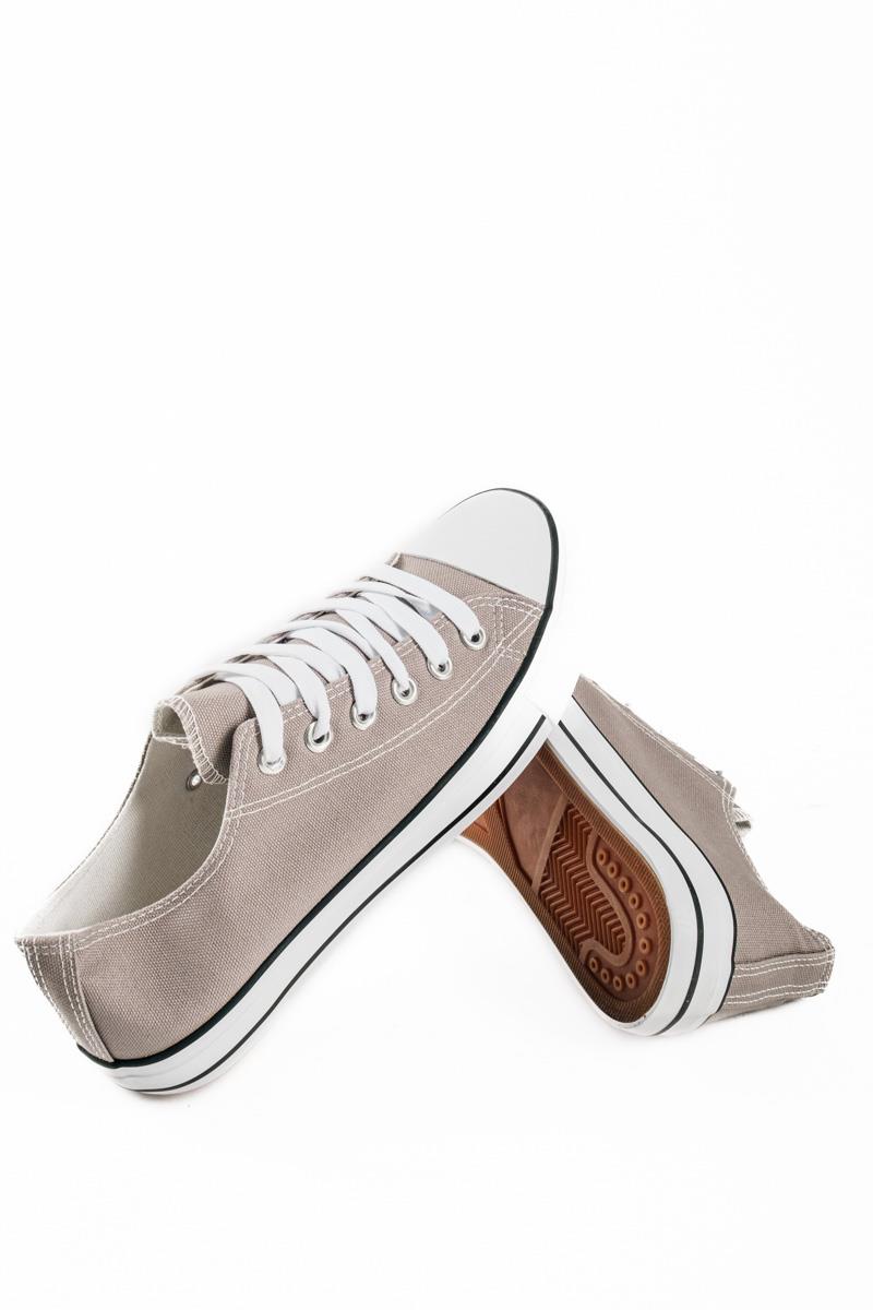 Γκρί ανδρικά πάνινα sneakers με κορδόνια