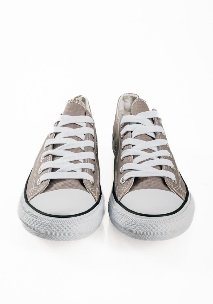 Γκρί ανδρικά πάνινα sneakers με κορδόνια