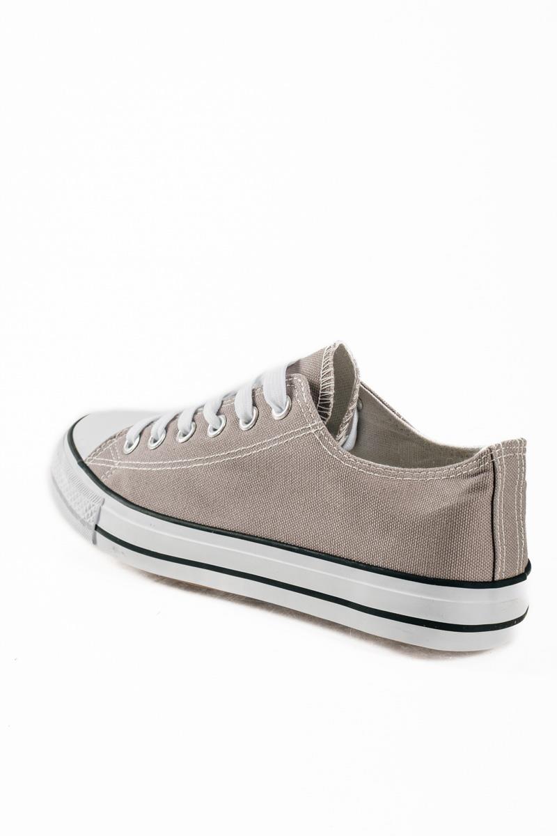 Γκρί ανδρικά πάνινα sneakers με κορδόνια