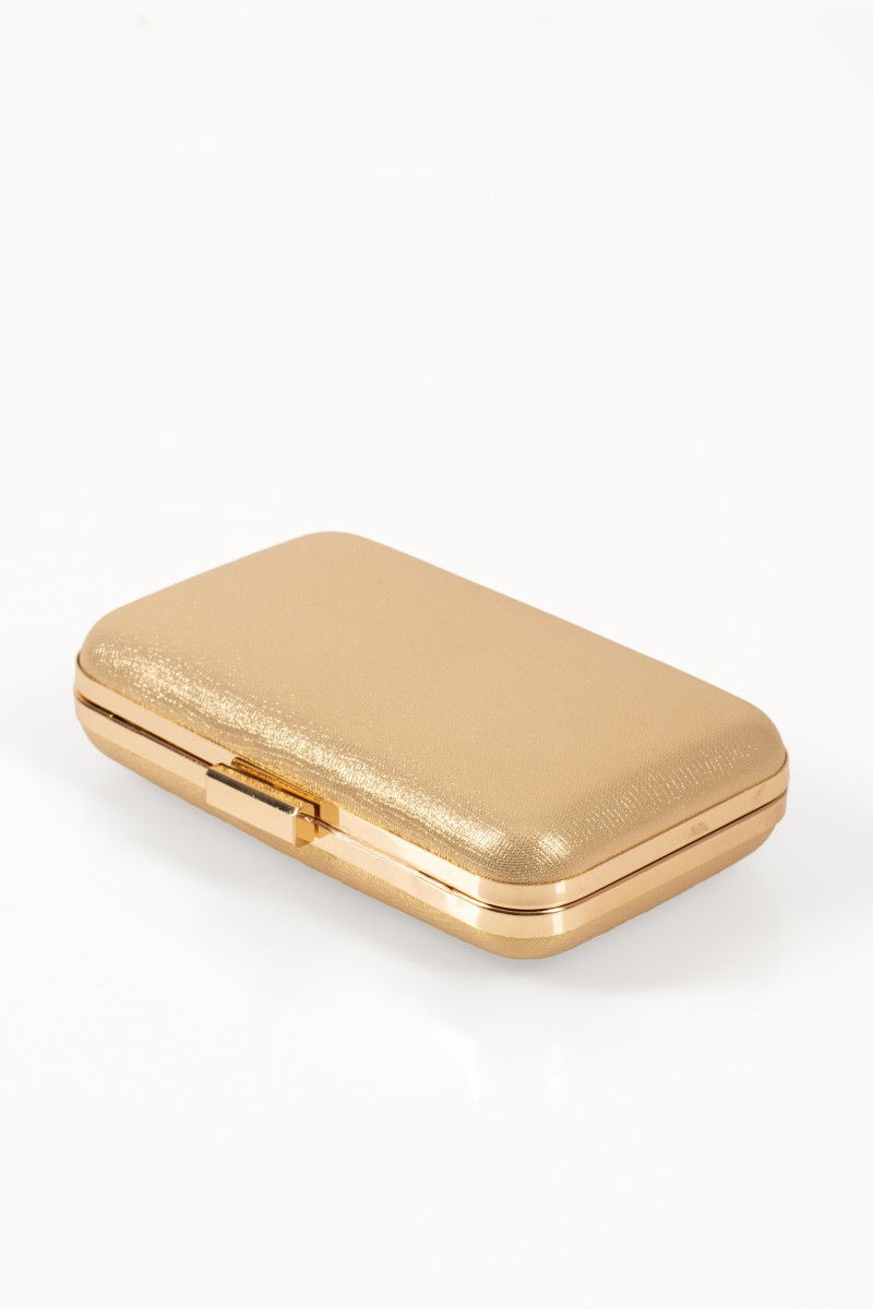 Βραδινό τσαντάκι clutch με χρυσό glitter και αλυσίδα