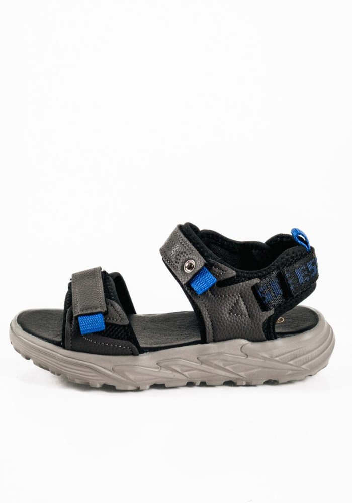 Παιδικά sporty sandals με velcro και υπερυψωμένη σόλα σε γκρι απόχωση