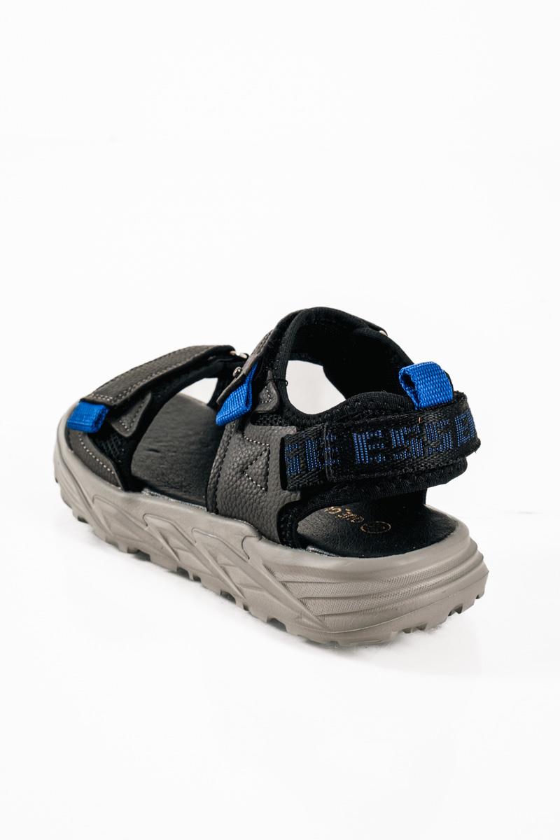 Παιδικά sporty sandals με velcro και υπερυψωμένη σόλα σε γκρι απόχωση