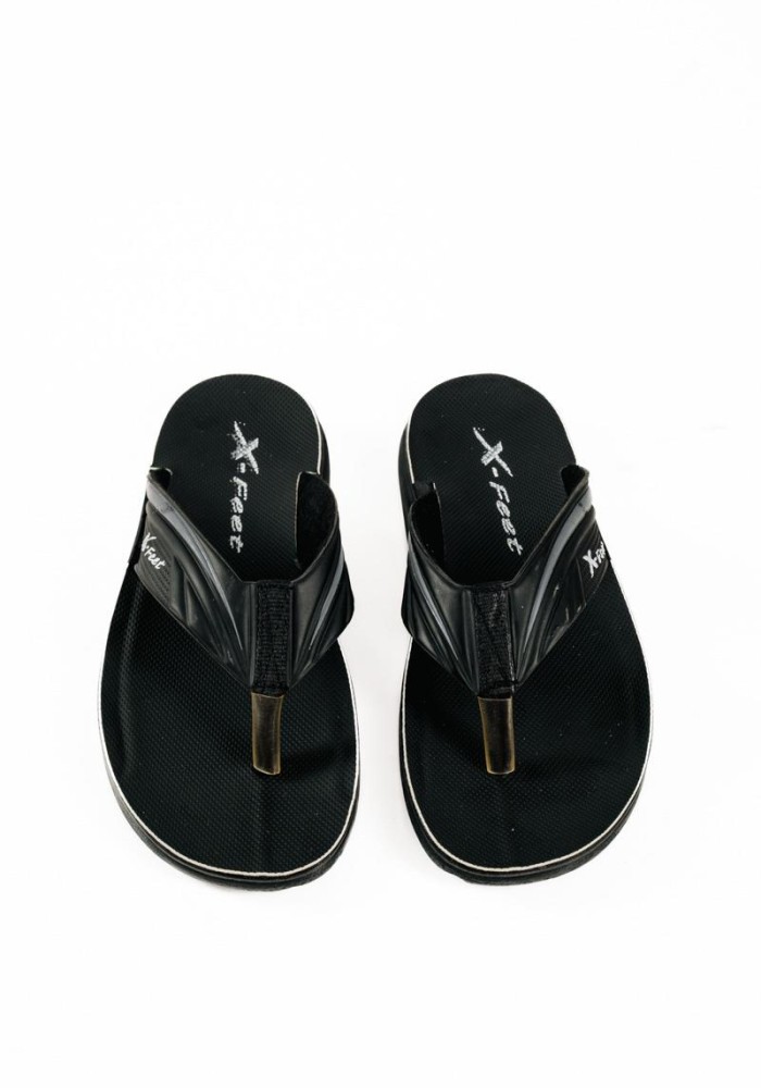 X Feet ανδρικές σαγιονάρες με φαρδύ δίχαλο σε μαύρο χρώμα