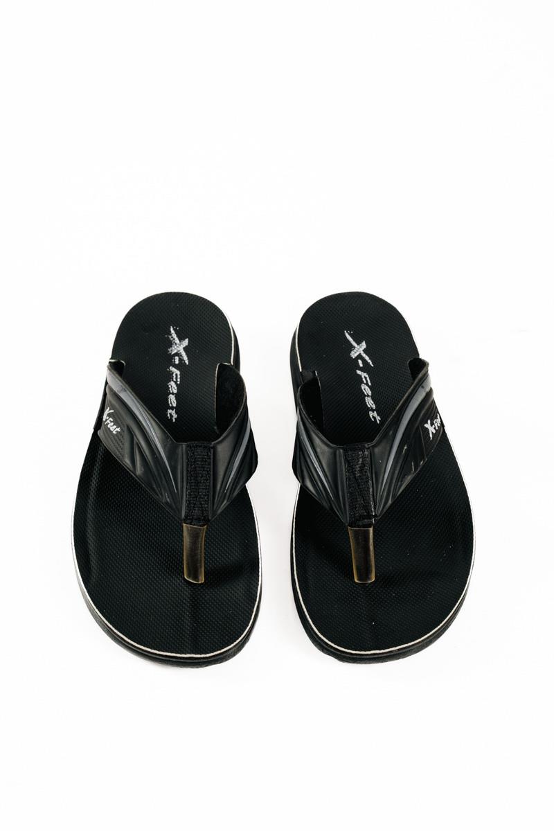 X Feet ανδρικές σαγιονάρες με φαρδύ δίχαλο σε μαύρο χρώμα