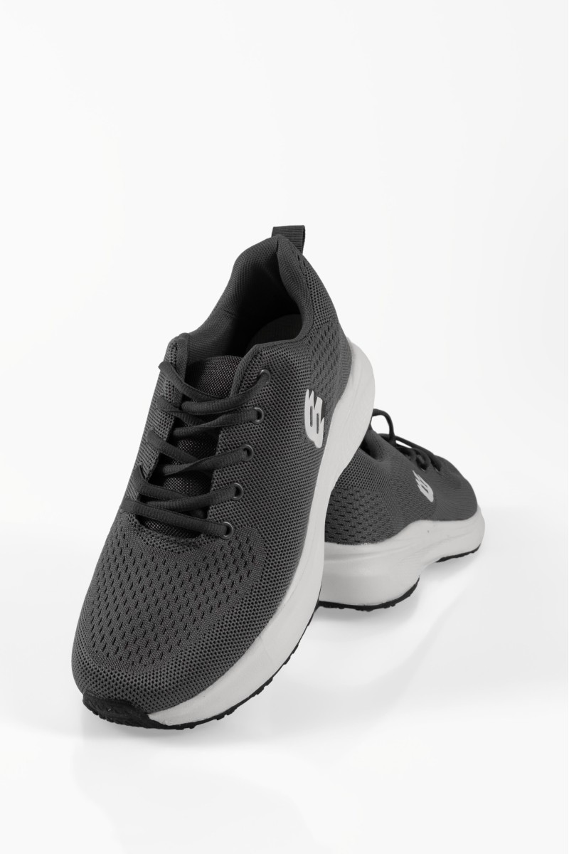 Ανδρικά υφασμάτινα running αθλητικά με ελαδριά σόλα σε γκρι χρώμα