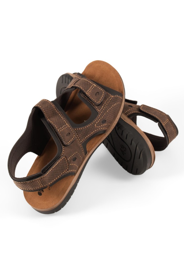 Ιnblu καφέ ανδρικά ανατομικά πέδιλα με velcro