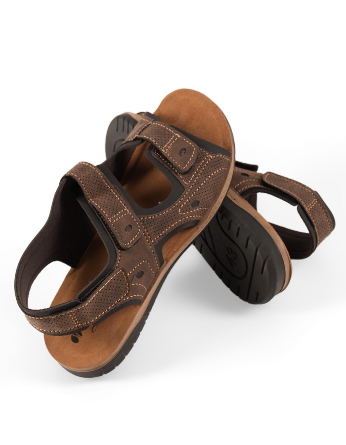 Ιnblu καφέ ανδρικά ανατομικά πέδιλα με velcro