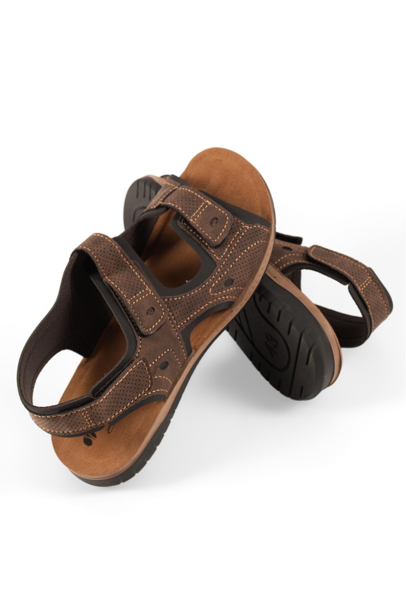 Ιnblu καφέ ανδρικά ανατομικά πέδιλα με velcro