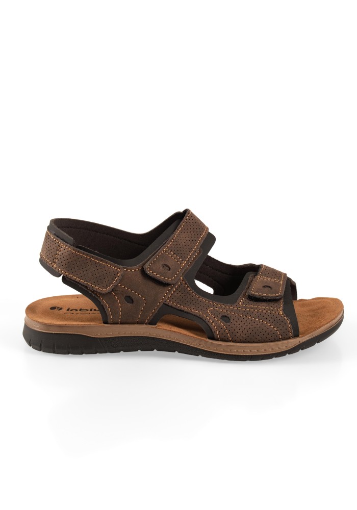 Ιnblu καφέ ανδρικά ανατομικά πέδιλα με velcro
