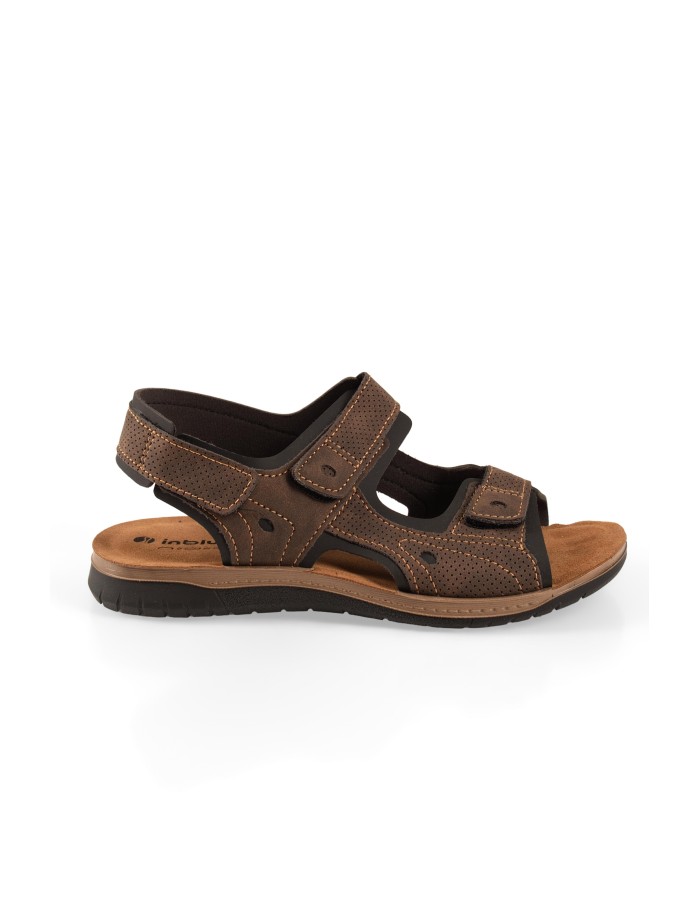 Ιnblu καφέ ανδρικά ανατομικά πέδιλα με velcro
