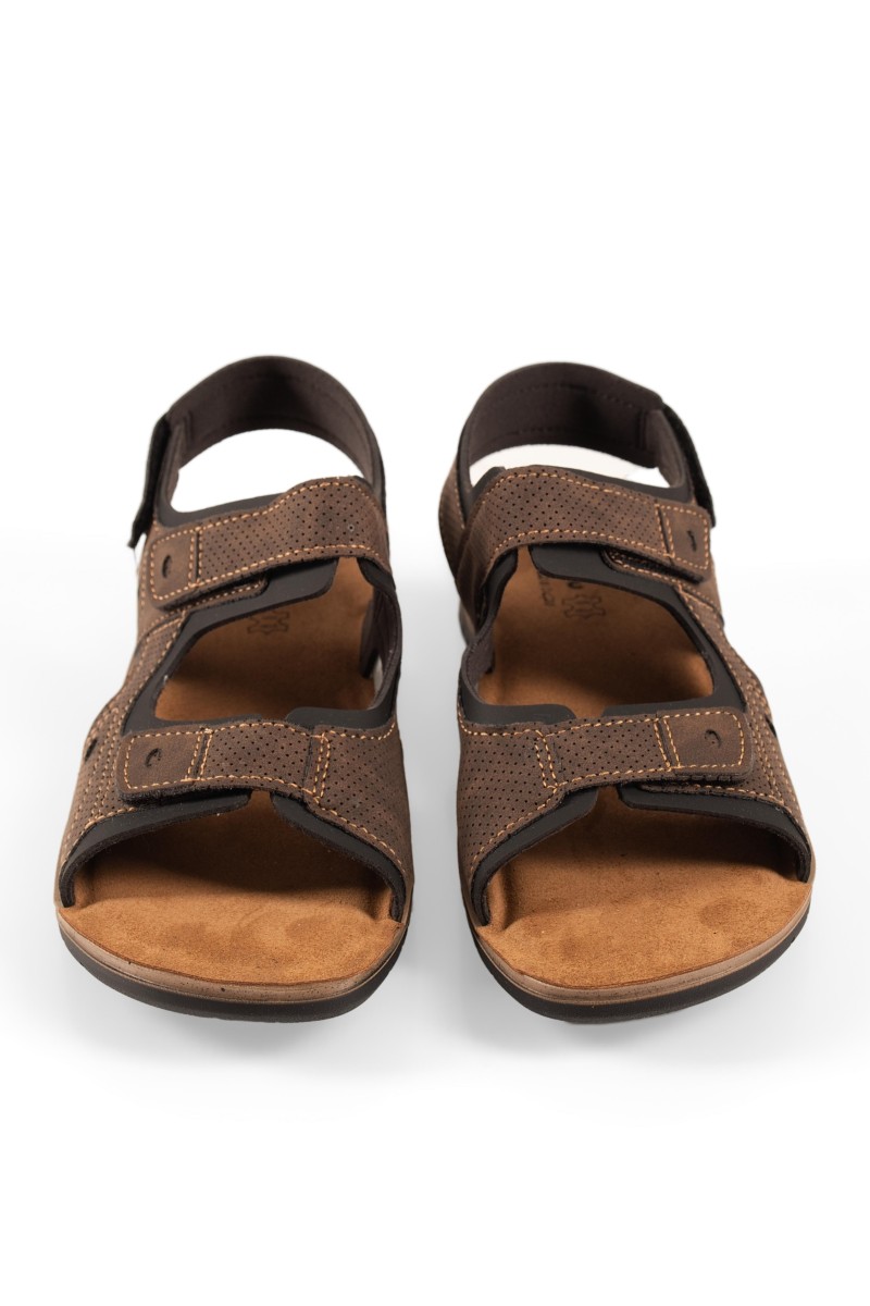 Ιnblu καφέ ανδρικά ανατομικά πέδιλα με velcro
